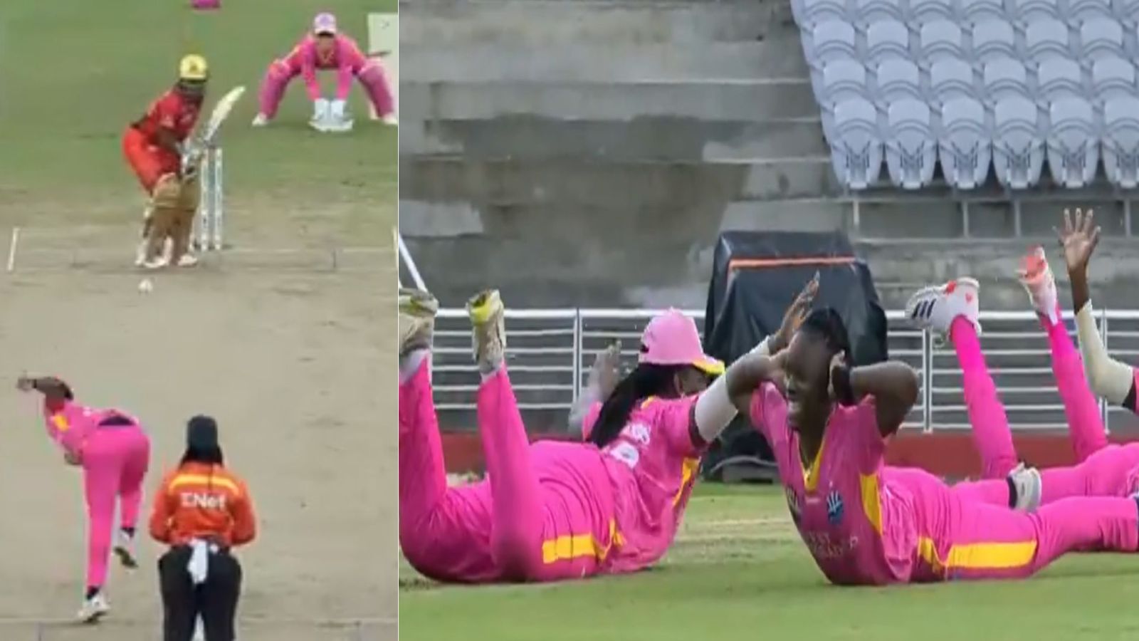 WCPL 2024 : पहले चटकाया विकेट फिर मैदान में लेटकर अनोखे अंदाज में मनाया जश्न, क्रिकेट में शायद पहली बार दिखा ऐसा नजारा, Video हुआ वायरल WCPL 2024 : पहले चटकाया विकेट फिर मैदान में लेटकर अनोखे अंदाज में मनाया जश्न, क्रिकेट में शायद पहली बार दिखा ऐसा नजारा, Video हुआ वायरल