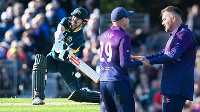 SCO vs AUS: ऑस्ट्रेलियाई बल्लेबाजों का कत्लेआम, 6 ओवरों में 113 रन ठोक बनाया वर्ल्ड रिकॉर्ड, ट्रेविस हेड ने सिर्फ 25 गेंदों पर 80 रन बना डाले मैच में छक्का लगाते ट्रेविस हेड, गेंदबाज को समझाते माइकल लीस्क