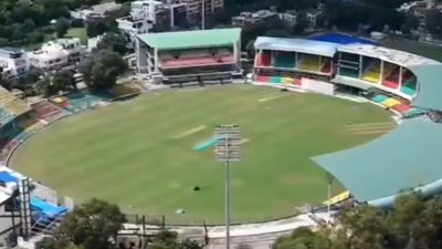 IND vs BAN : कानपुर टेस्ट में आएगी दोहरी आफत! फैंस से भरे स्टैंड के गिरने का खतरा तो शाम को... IND vs BAN टेस्ट मैच से पहले ग्रीन पार्क का मैदान (फोटो क्रेडिट - सोशल मीडिया)