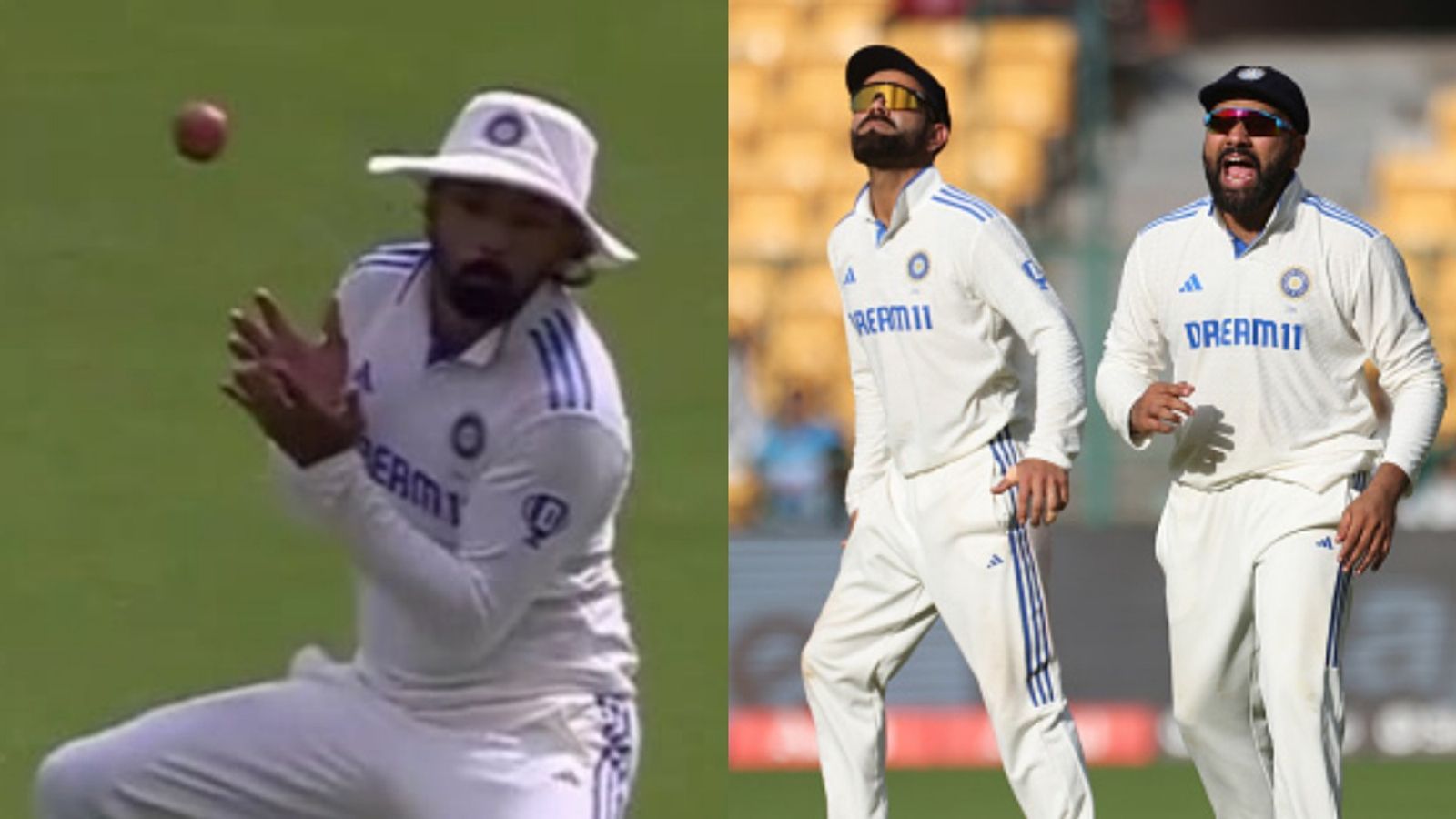 IND vs NZ: केएल राहुल बीच मैच में कैच लेने से डरे तो रोहित शर्मा हुए आग बबूला, विराट ने भी दिया अजीब रिएक्शन, VIDEO IND vs NZ: केएल राहुल बीच मैच में कैच लेने से डरे तो रोहित शर्मा हुए आग बबूला, विराट ने भी दिया अजीब रिएक्शन, VIDEO