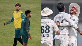 babar azam and shaheen afridi during training pakistan team after win against england babar azam and shaheen afridi during training pakistan team after win against england