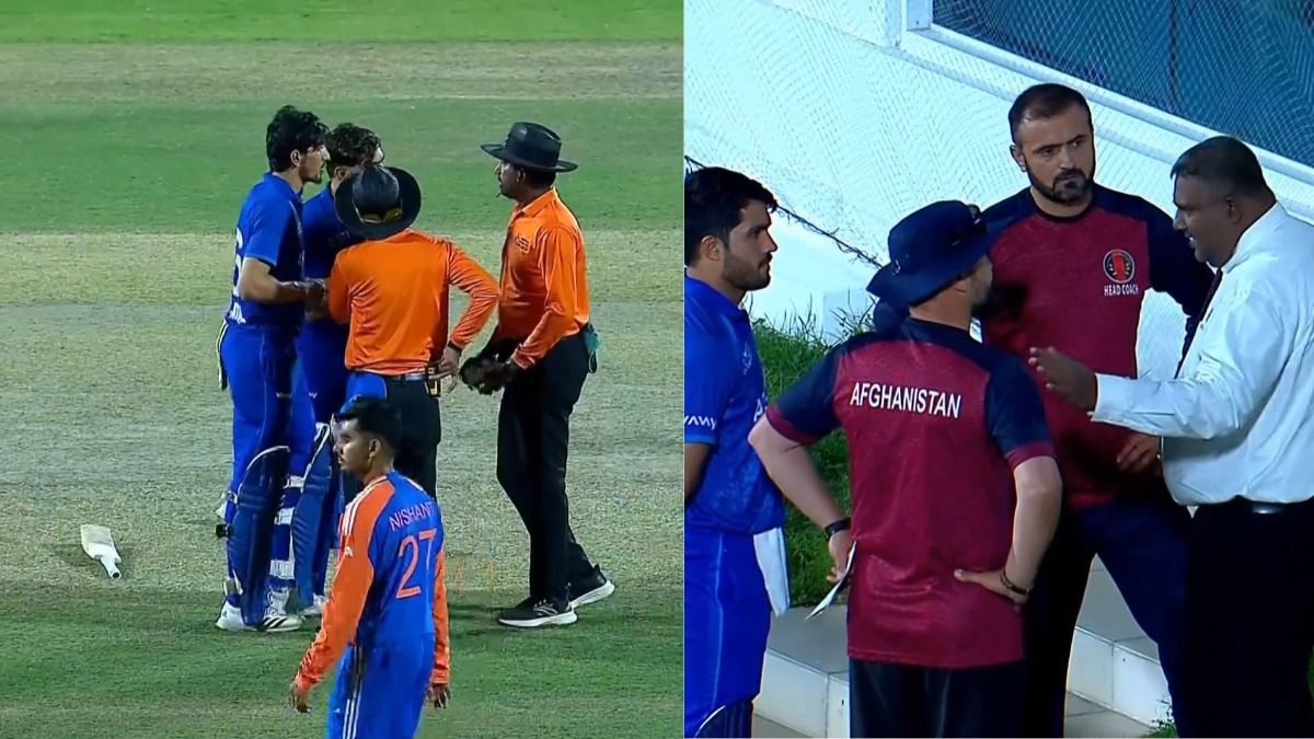 Emerging Asia Cup: भारत-अफगानिस्तान सेमीफाइनल में हो गया 'मैटर', अफगान बल्लेबाज ने आउट देने पर बाहर जाने से किया मना, अंपायर्स से हुआ टकराव