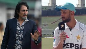 रमीज राजा और पाकिस्तान के कप्तान शान मसूद रमीज राजा और पाकिस्तान के कप्तान शान मसूद