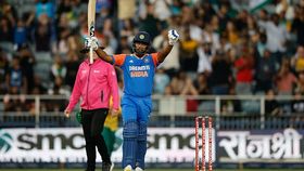 India's Sanju Samson celebrates after scoring a century (100 runs) during the fourth T20 international cricket match between South Africa and India India's Sanju Samson celebrates after scoring a century (100 runs) during the fourth T20 international cricket match between South Africa and India