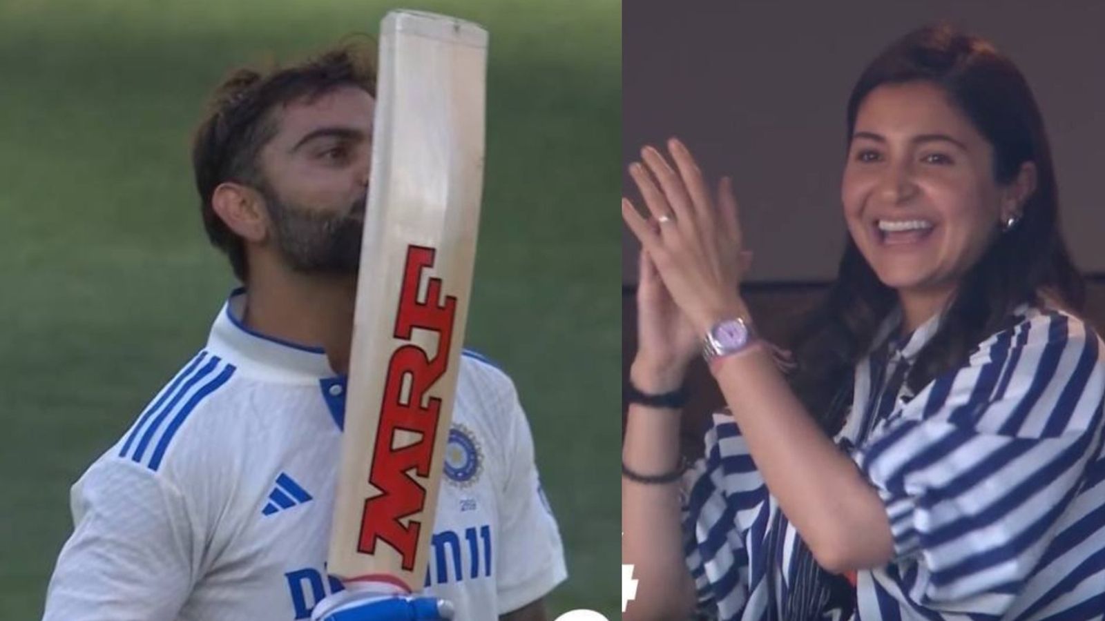 Virat Kohli Flying Kiss : विराट कोहली ने शतक जड़ने के बाद पत्नी अनुष्का शर्मा की तरफ किया फ्लाइंग किस, दिल जीत लेगा ये Video Virat Kohli Flying Kiss : विराट कोहली ने शतक जड़ने के बाद पत्नी अनुष्का शर्मा की तरफ किया फ्लाइंग किस, दिल जीत लेगा ये Video