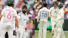 विराट कोहली और जसप्रीत बुमराह से सैम कोंस्टास का विवाद. विराट कोहली और जसप्रीत बुमराह से सैम कोंस्टास का विवाद.