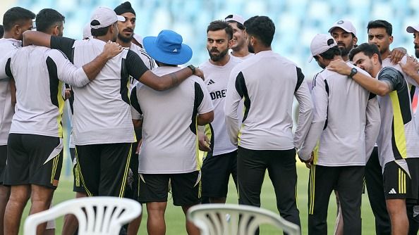 Indian cricket team during practice session in Dubai