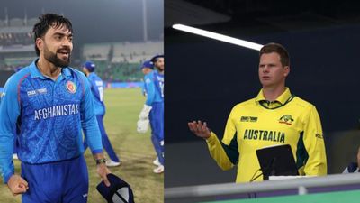 अफगानिस्तान-ऑस्ट्रेलिया मैच पर भारी संकट! अगर रद्द हुआ तो कौन पहुंचेगा सेमीफाइनल? जानिए समीकरण rashid khan and steve smith