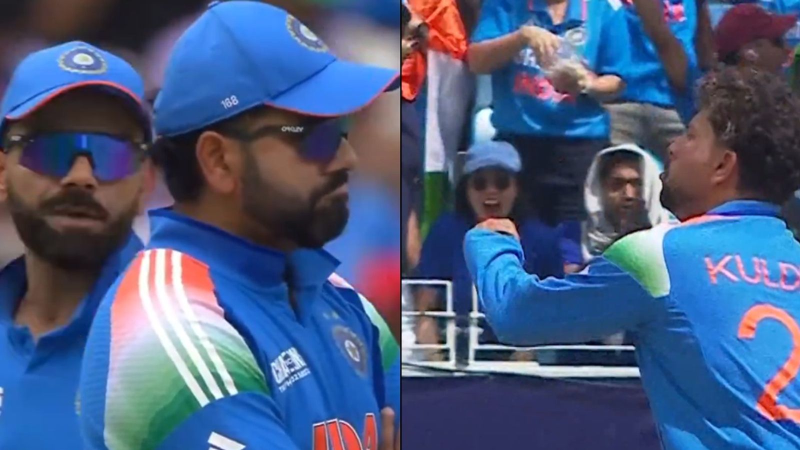 रोहित शर्मा को विराट कोहली ने बीच मैदान दी सलाह, फिर वरुण और कुलदीप यादव ने कैसे पलट दिया गेम, देखें Video रोहित शर्मा को विराट कोहली ने बीच मैदान दी सलाह, फिर वरुण और कुलदीप यादव ने कैसे पलट दिया गेम, देखें Video