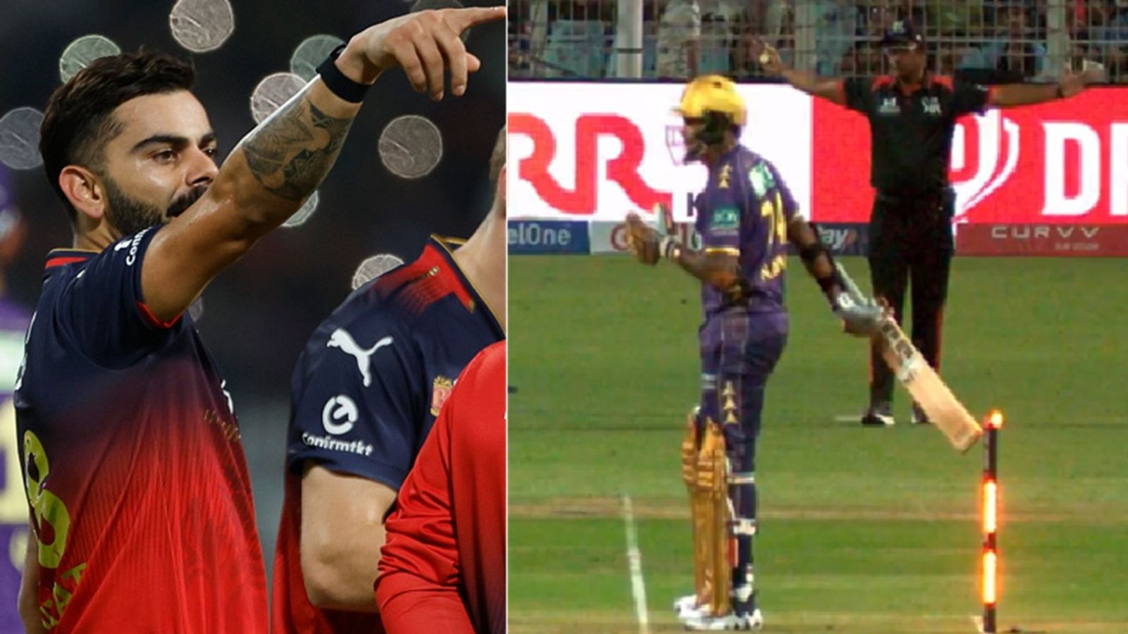 ‘बेल्स कैसे गिरी?’, हिट विकेट के बावजूद सुनील नरेन को दिया गया नॉटआउट, हैरानी से देखते रह गए विराट कोहली, Video ‘बेल्स कैसे गिरी?’, हिट विकेट के बावजूद सुनील नरेन को दिया गया नॉटआउट, हैरानी से देखते रह गए विराट कोहली, Video