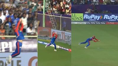 जैक फ्रेजर बाउंड्री लाइन में लगाई छलांग तो अक्षर पटेल बने सुपरमैंन, दोनों ने लपका धांसू कैच और 163 पर ढेर हैदराबाद, VIDEO Jake Fraser and Axar Patel