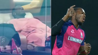 पंजाब के सामने मैच के दौरान सो रहे थे जोफ्रा आर्चर, मैदान में आते ही 6 गेंद में दो विकेट लेकर बरपाया कहर, VIDEO वायरल jofra archer sleeping