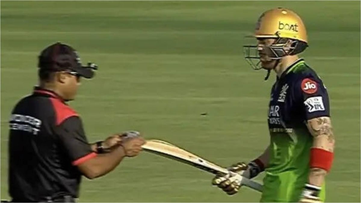 RR vs RCB मुकाबले को बीच में रोका गया, इन दो खिलाड़ियों के बैट को अंपायर ने किया चेक, जानें पूरा मामला