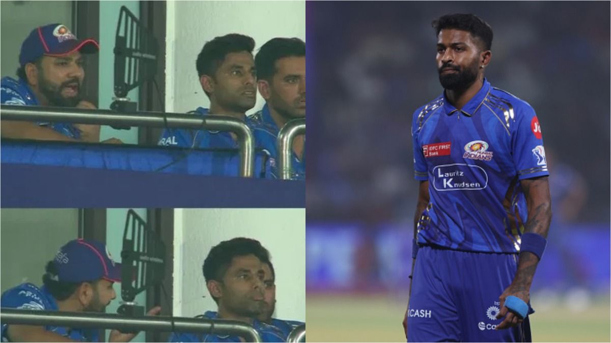 हार्दिक पंड्या ने लड्डू सा कैच देकर गंवाया विकेट तो ड्रेसिंग रूम में बैठे रोहित शर्मा हुए आगबबूला, VIDEO