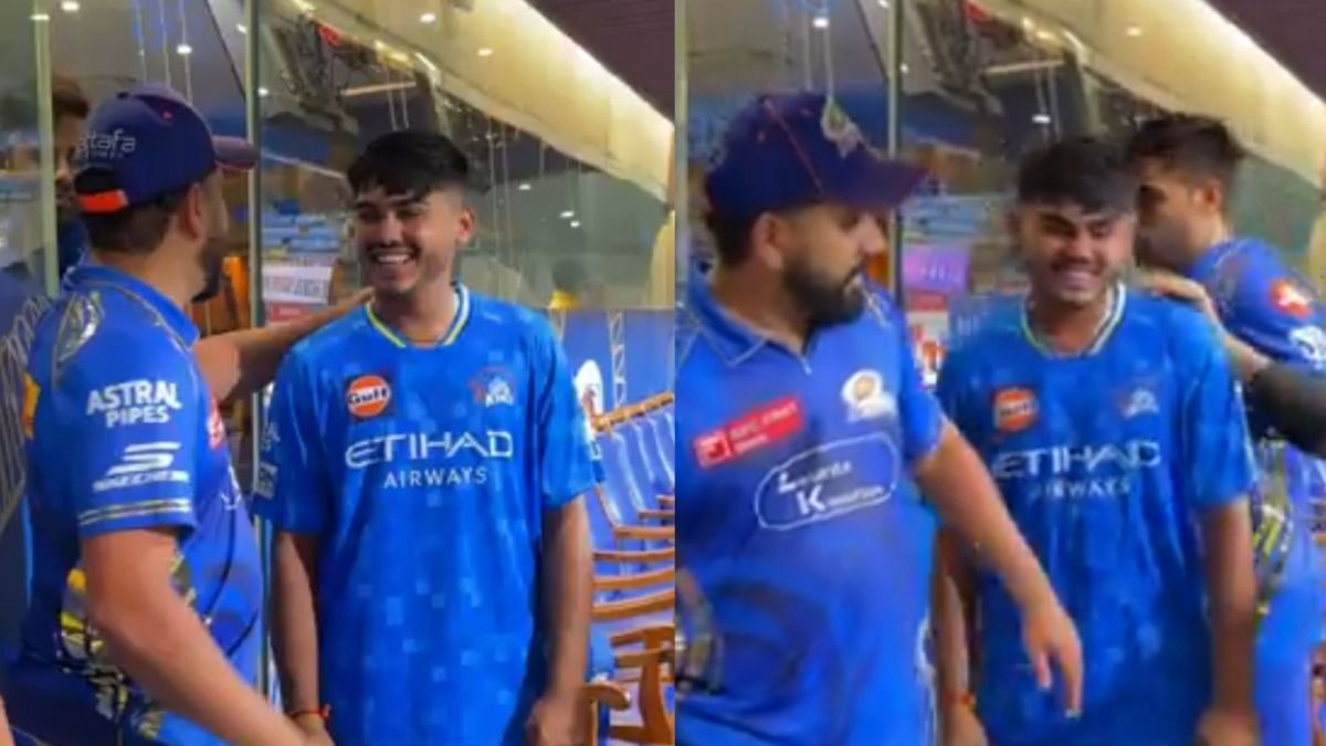 IPL डेब्यू के बाद रोहित शर्मा से मिलने पहुंचे चेन्नई के आयुष म्हात्रे तो मिली शाबाशी, हिटमैन ने कहा - हम दोनों एक ही टीम...VIDEO