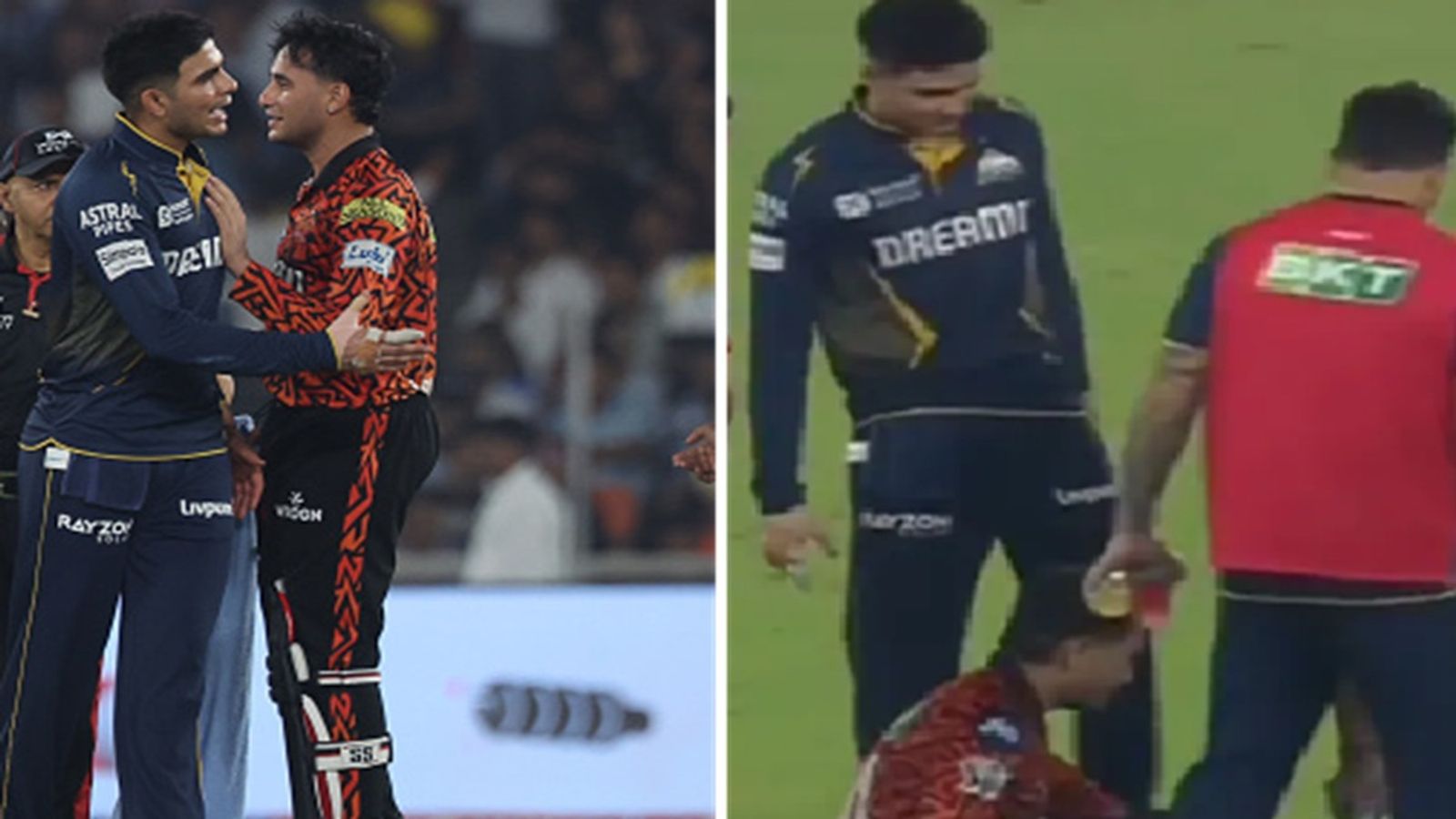 अंपायर से बहस के बाद शुभमन गिल ने अभिषेक शर्मा को मारी 'लात', वायरल हुआ Video अंपायर से बहस के बाद शुभमन गिल ने अभिषेक शर्मा को मारी 'लात', वायरल हुआ Video