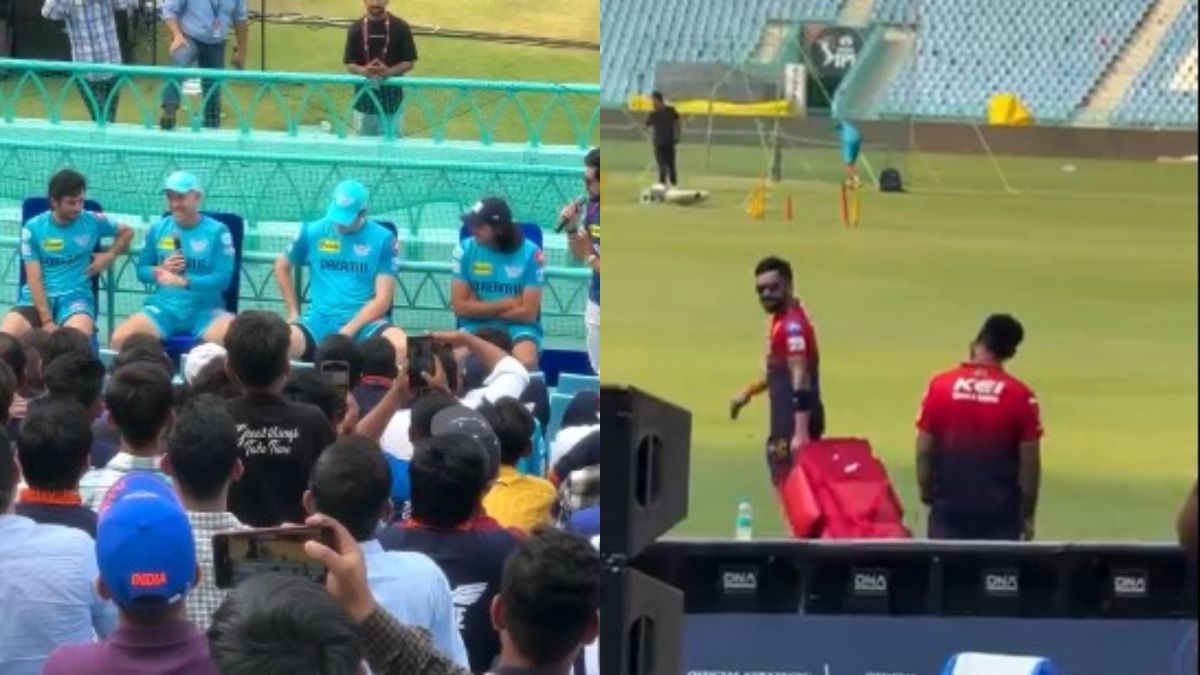 लखनऊ सुपर जायंट्स की टीम फैंस के साथ कर रही थी बातचीत, कोहली- कोहली के शोर से गूंज उठा इकाना स्टेडियम, VIDEO