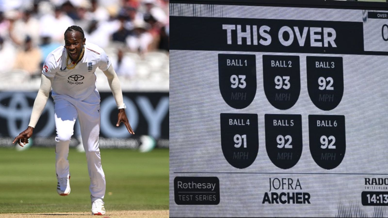 IND vs ENG: जोफ्रा आर्चर ने वापसी करते हुए उगली आग, भारत के खिलाफ फेंका करियर का सबसे तेज ओवर, देखिए Video IND vs ENG: जोफ्रा आर्चर ने वापसी करते हुए उगली आग, भारत के खिलाफ फेंका करियर का सबसे तेज ओवर, देखिए Video