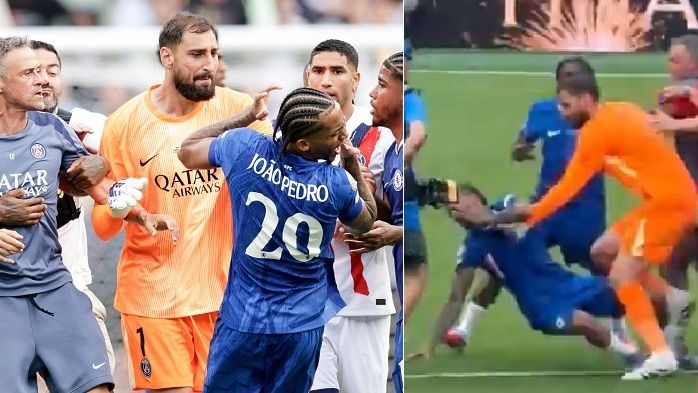 FIFA क्लब वर्ल्ड कप जीतने वाली चेल्‍सी के स्‍टार को हारने वाली PSG के मैनेजर ने पीटा, फाइनल के बाद मैदान पर मचा घमासान, Video