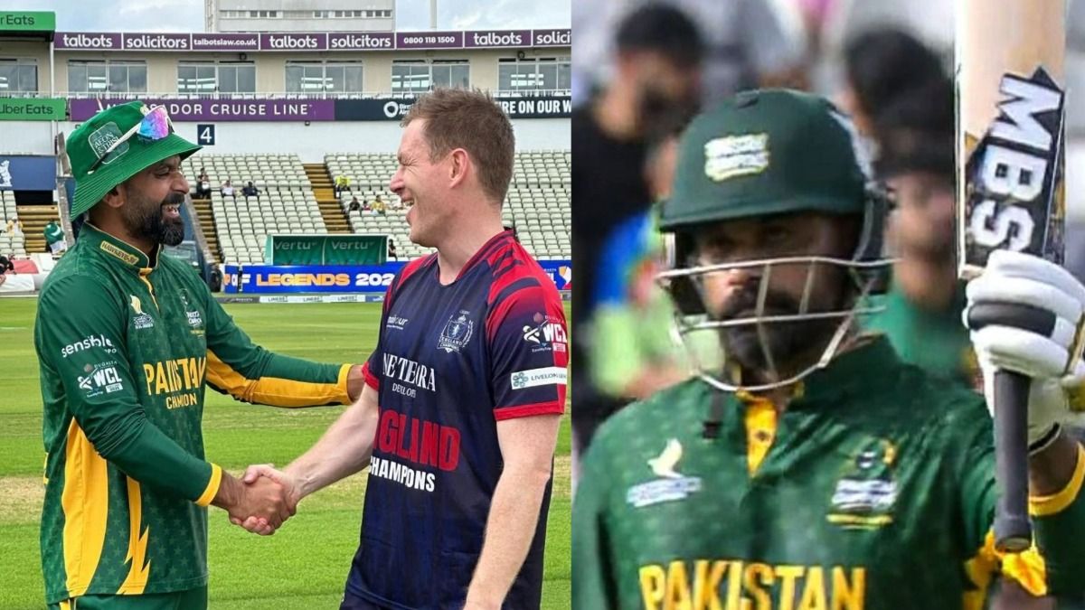 Pakistan captain Mohammad Hafeez and Eoin Morgan