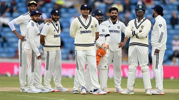 Indian players watch the big screen during first Test against England