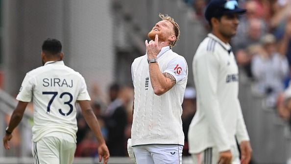 Ben Stokes celebrates after reaching his century