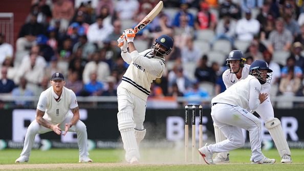 Ravindra Jadeja hits a four