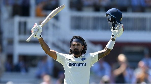KL Rahul of India celebrates 