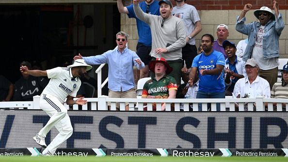 Mohammed Siraj steps on the boundary