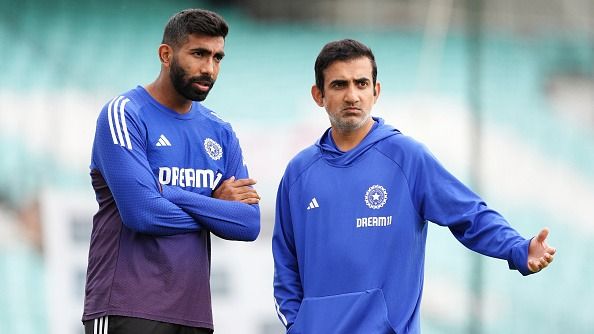 Gautam Gambhir (right) and Jasprit Bumrah