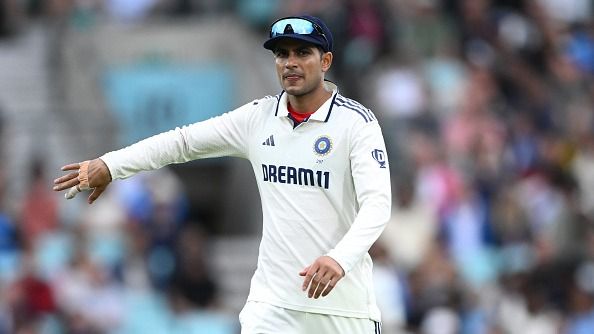 India captain Shubman Gill sets his field during day five of the Fifth Test