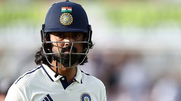India's KL Rahul walks back to the pavilion after losing his wicket