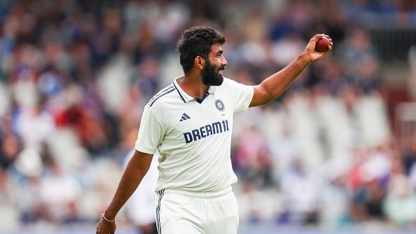 Jasprit Bumrah of India prepares to bowl