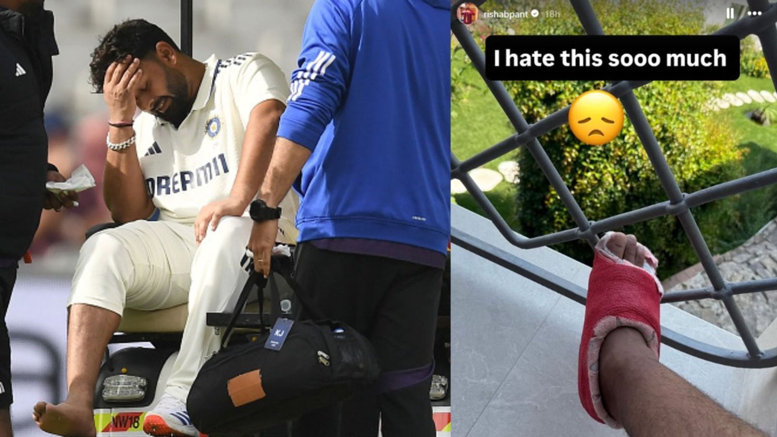 ऋषभ पंत ने टूटे पैर की तस्वीर को साझा करके बयां किया दिल का दर्द, बोले - 'मुझे इस चीज से नफरत' ऋषभ पंत ने टूटे पैर की तस्वीर को साझा करके बयां किया दिल का दर्द, बोले - 'मुझे इस चीज से नफरत'