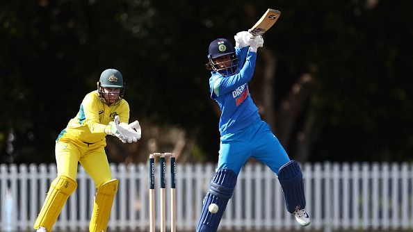 Radha Yadav of India A bats during game two of the ODI Women's Series between Australia A and India A