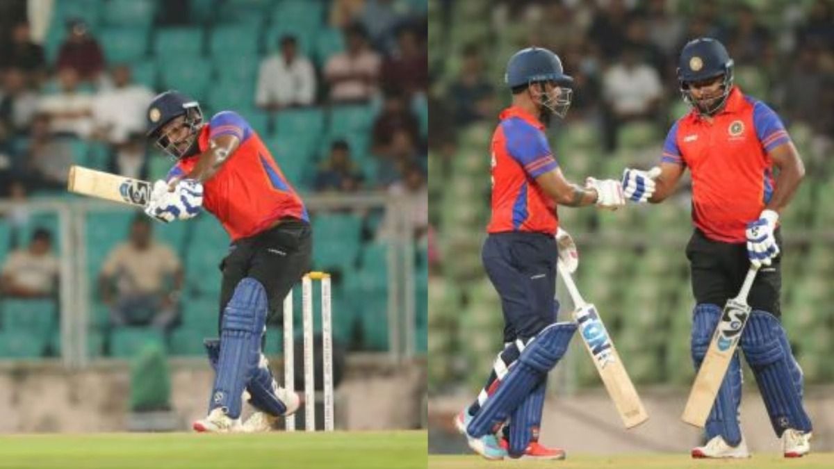 Sanju Samson playing a shot during a match in Kerala