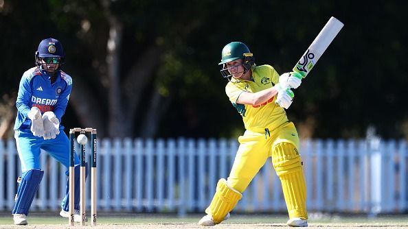 Alyssa Healy of Australia A bats during game IND A