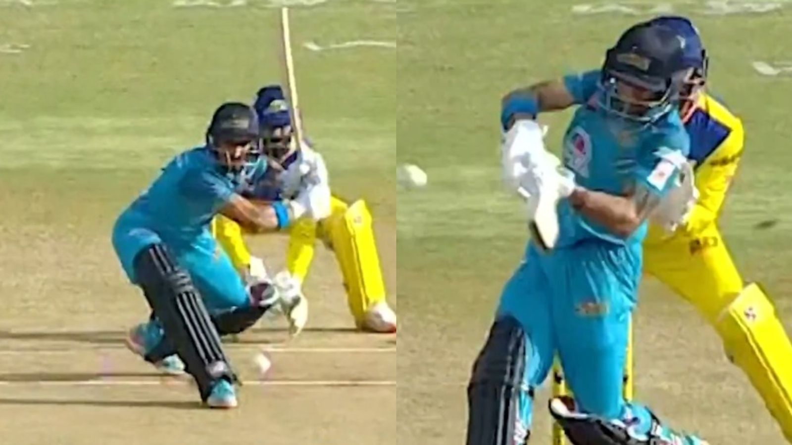 केकेआर के धाकड़ बल्लेबाज ने T20 मैच की पहली चार गेंदों पर जड़े लगातार चार गगनचुंबी छक्के, देखें विस्फोटक VIDEO केकेआर के धाकड़ बल्लेबाज ने T20 मैच की पहली चार गेंदों पर जड़े लगातार चार गगनचुंबी छक्के, देखें विस्फोटक VIDEO