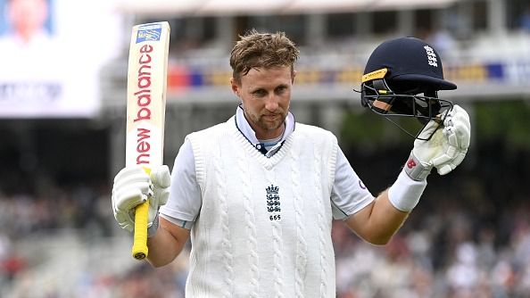 Joe Root of England salutes the crowd