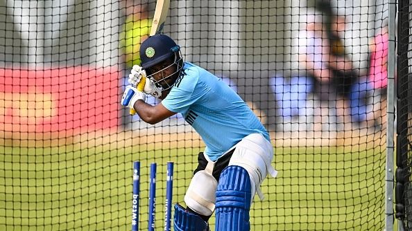 Sanju Samson during an India Cricket training
