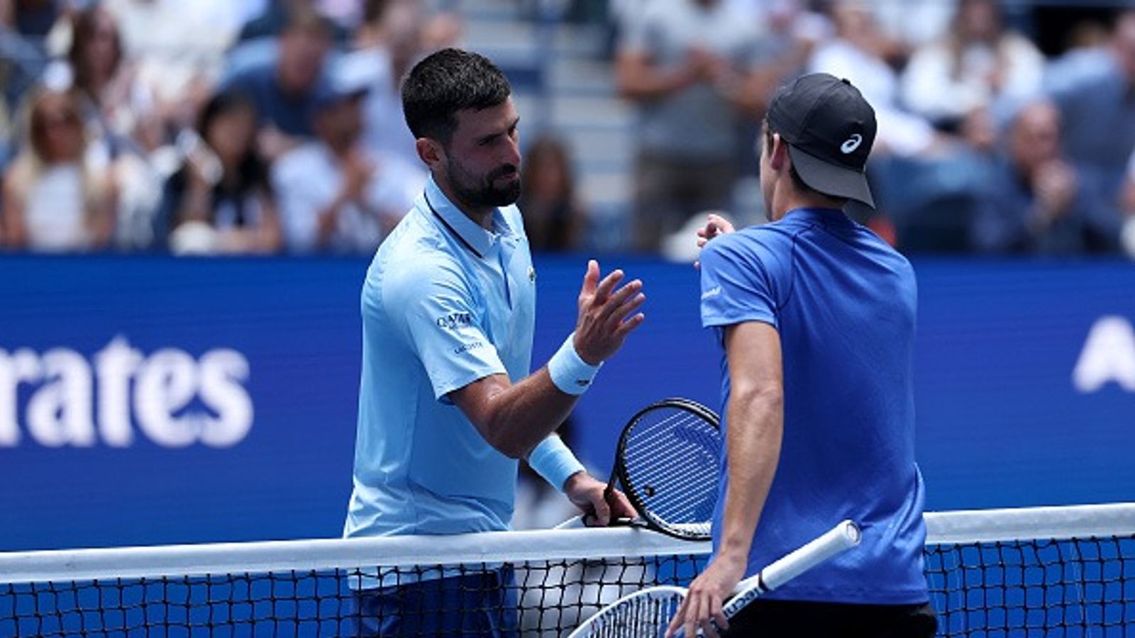 US Open 2025 : खराब फॉर्म से जूझते हुए तीसरे दौर में पहुंचे नोवाक जोकोविच, 145वीं रैंक के खिलाड़ी से भी हारे एक सेट US Open 2025 : खराब फॉर्म से जूझते हुए तीसरे दौर में पहुंचे नोवाक जोकोविच, 145वीं रैंक के खिलाड़ी से भी हारे एक सेट