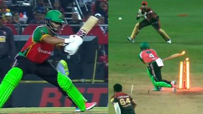 CPL : शे हॉप अपने ही पैर पर मार बैठे कुल्हाड़ी, क्रिकेट में ऐसे कौन आउट होता है भला! जिसने देखा पकड़ लिया माथा, Video वायरल Shai Hope while being hitwicket