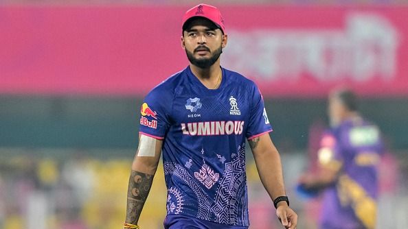 Rajasthan Royals' stand-in captain Riyan Parag in frame