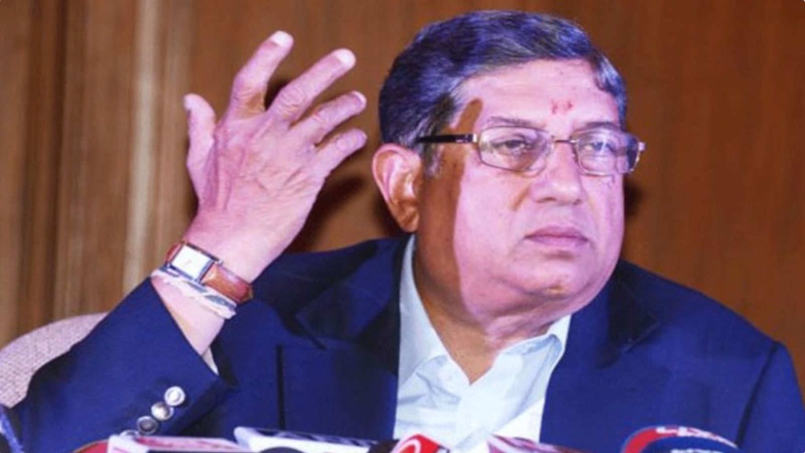एन श्रीनिवासन बने CSK के चेयरमैन! सालों बाद हुई क्रिकेट प्रशासन में वापसी,  BCCI के पूर्व अध्यक्ष को मिली बड़ी जिम्मेदारी एन श्रीनिवासन बने CSK के चेयरमैन! सालों बाद हुई क्रिकेट प्रशासन में वापसी,  BCCI के पूर्व अध्यक्ष को मिली बड़ी जिम्मेदारी