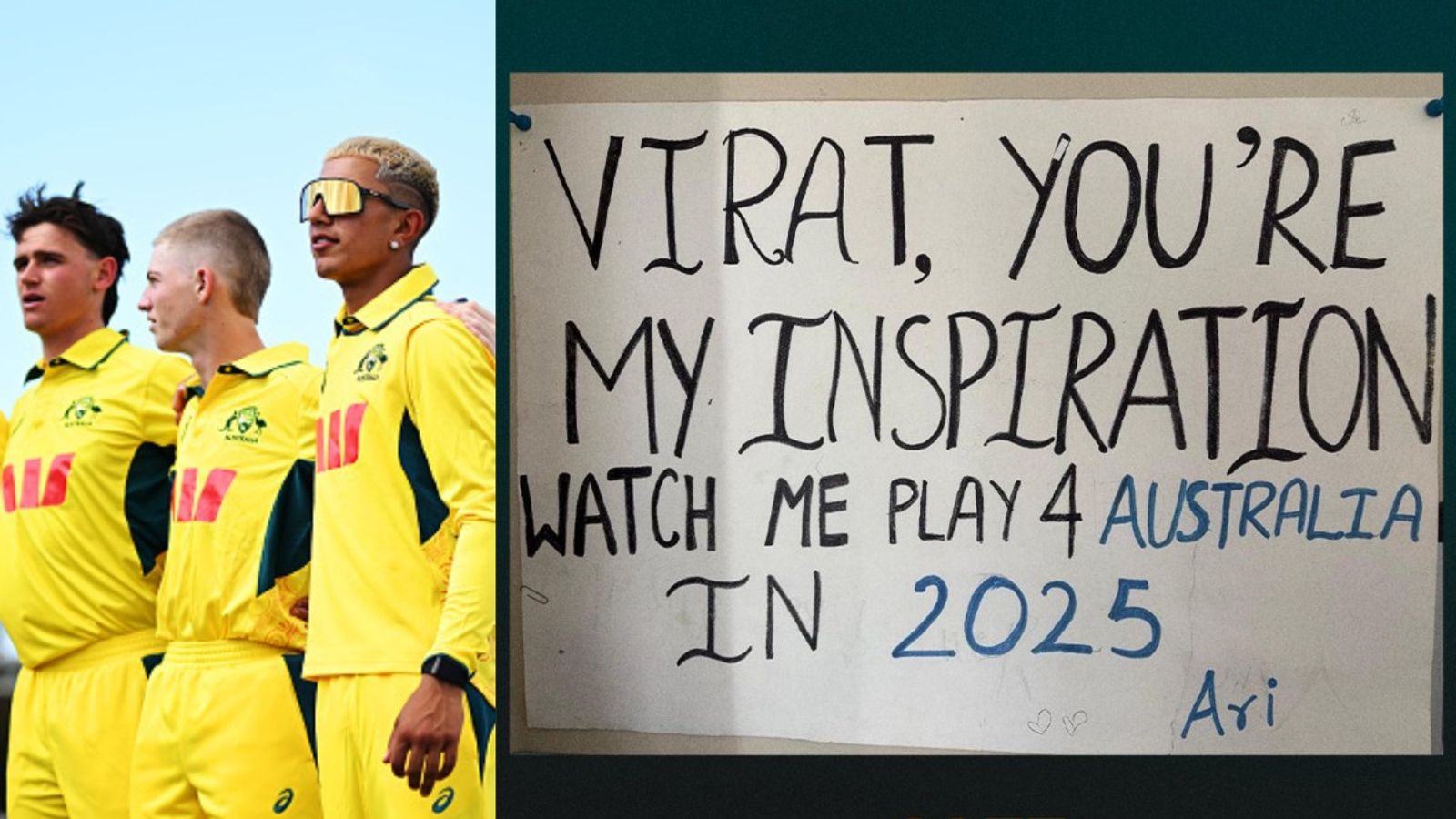 'विराट, 2025 में मुझे ऑस्ट्रेलिया के लिए खेलते देखना', 7 साल पहले भारतीय कप्तान के लिए बनाया पोस्टर, अब कंगारू टीम के लिए किया डेब्यू 'विराट, 2025 में मुझे ऑस्ट्रेलिया के लिए खेलते देखना', 7 साल पहले भारतीय कप्तान के लिए बनाया पोस्टर, अब कंगारू टीम के लिए किया डेब्यू