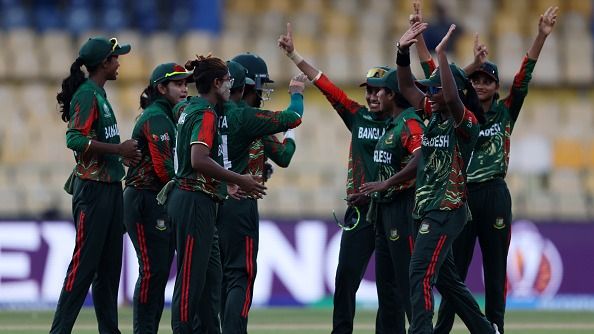 Fahima Khatun of Bangladesh celebrates