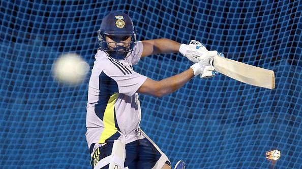 Rohit Sharma of India bats during a India Training Session