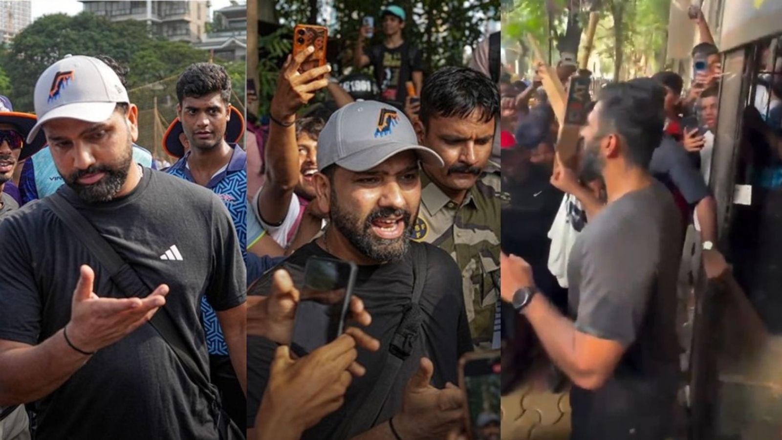 रोहित शर्मा को बचाने के लिए अभिषेक नायर बने बॉडीगार्ड, फैंस से बोले - 'उसे लगना नहीं चाहिए' रोहित शर्मा को बचाने के लिए अभिषेक नायर बने बॉडीगार्ड, फैंस से बोले - 'उसे लगना नहीं चाहिए'