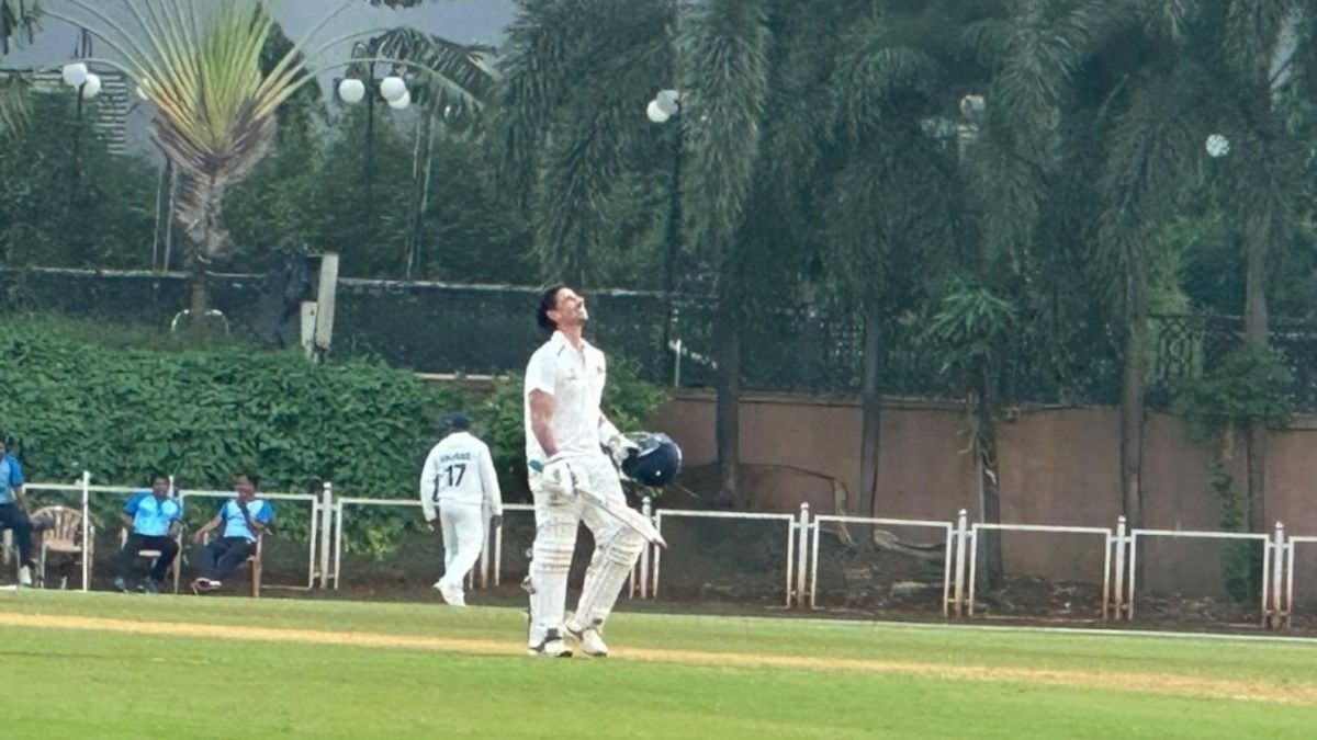 Siddhesh Lad after scoring a century