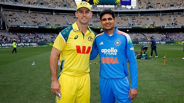 Mitchell Marsh of Australia and Shubman Gill of India